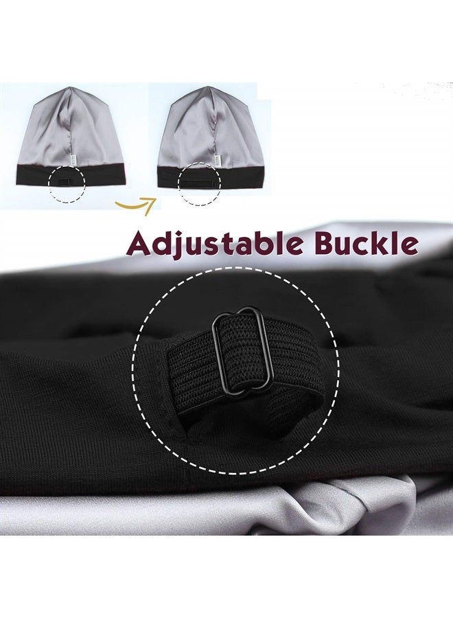 FocusCare Silk Hair Wrap for Sleeping Satin Lined Lightweight Dark Black - Image 2