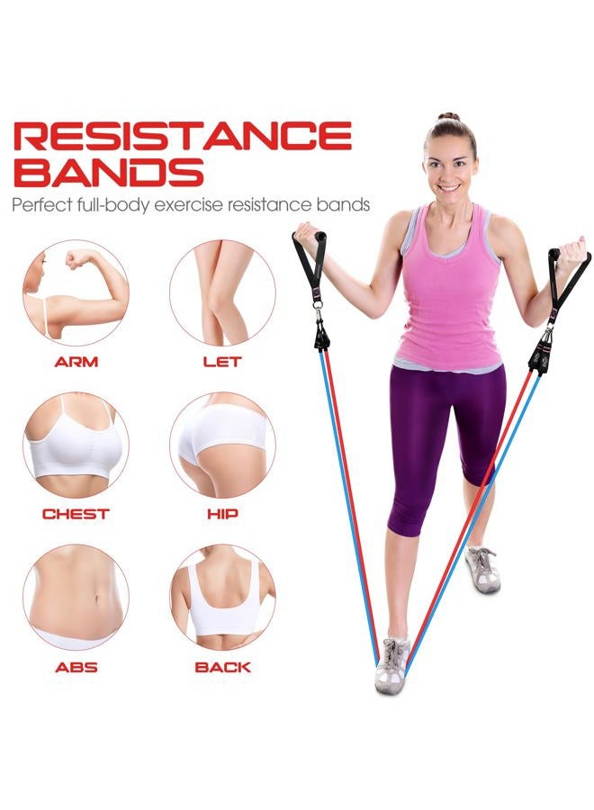 RENRANRING Resistance Bands Set,Exercise Bands with Stackable Workout Bands, Door Anchor Attachment, Handles, Legs Ankle Straps, Carry Bag, Gym Equipment for Home (Set of 13) (Black) - Image 4