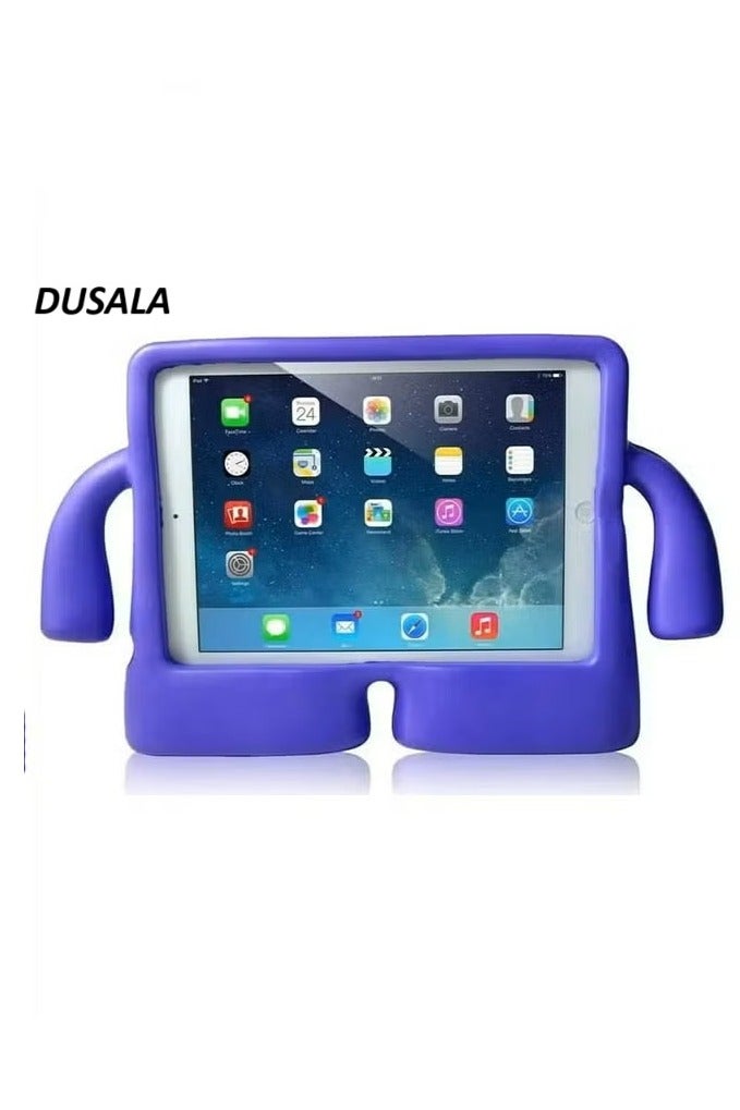 DUSALA Kids Shock‑Proof EVA Case with Handle & Stand for iPad 10.2 9th Gen Bright Durable Cover(Purple)