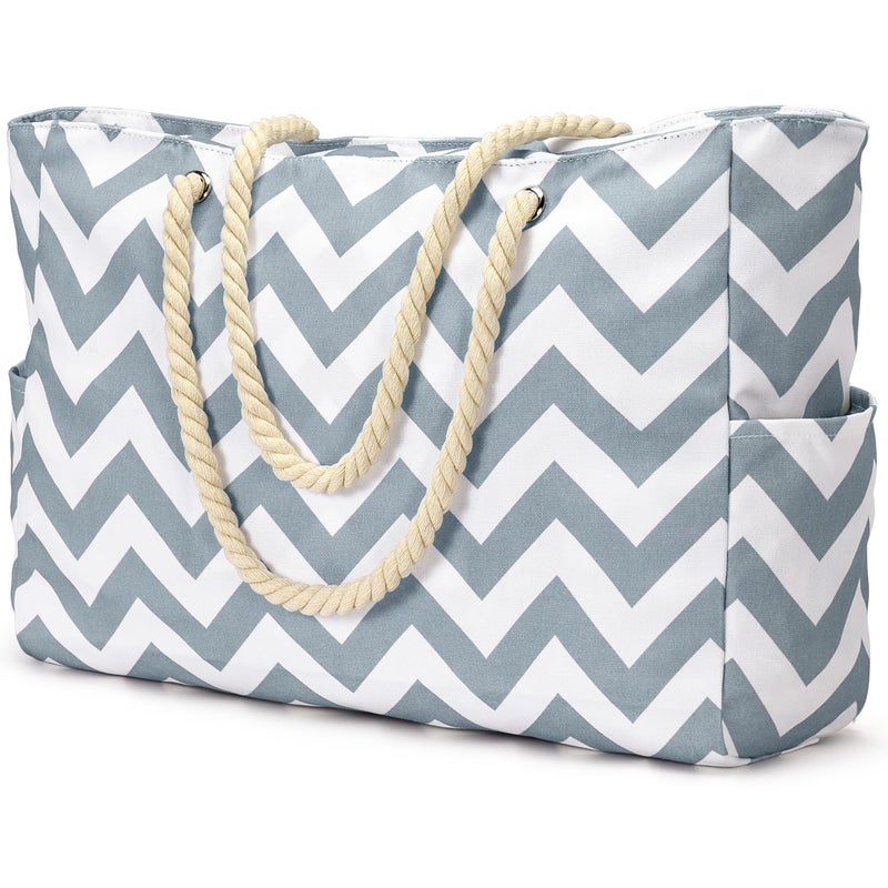 Becokan Beach Bags for Women Large Waterproof Beach Tote Bag Zipper Beach Bags Waterproof Sandproof Swim Pool Bag Large Tote - Image 2