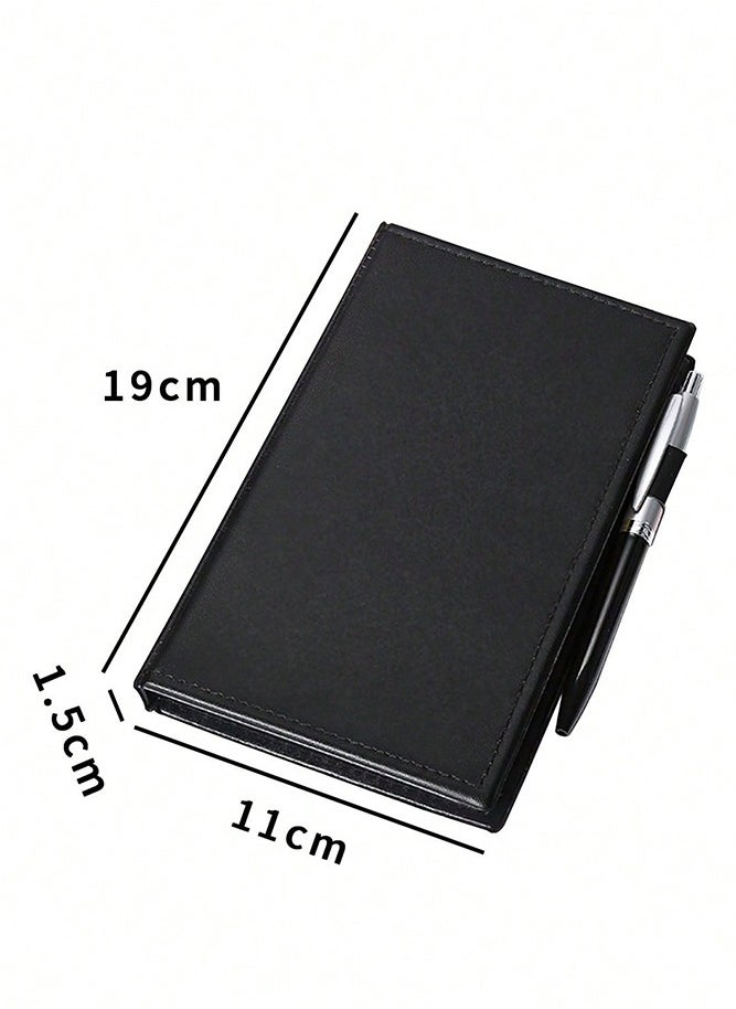 10-Piece Business Notepad Set, PU Leather Portfolio File Folder with Ballpoint Pen, Blank Paper, Sticky Notes and Index Tabs, Black