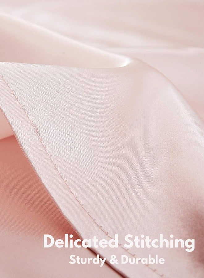 بشكل مختصر غطاء مخدة من الساتان، 2 عبوة أكياس مخدة من الساتان الحرير مقاس 20 بوصة × 30 بوصة للشعر والبشرة غطاء مخدة من الساتان بحجم الملكة مع إغلاق بمغلف (50 × 75 سم، كريمي) - Image 2