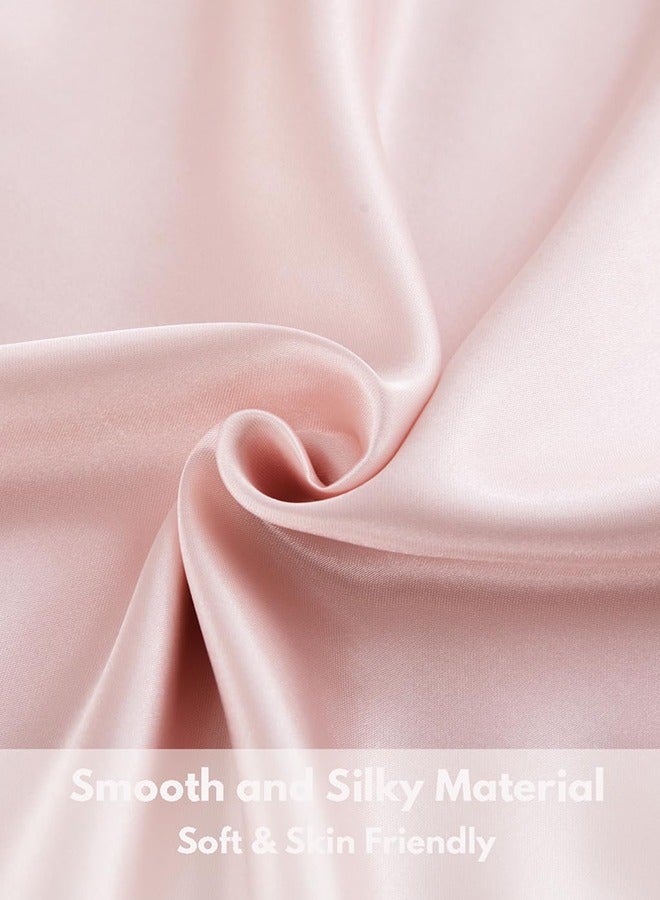 بشكل مختصر غطاء مخدة من الساتان، 2 عبوة أكياس مخدة من الساتان الحرير مقاس 20 بوصة × 30 بوصة للشعر والبشرة غطاء مخدة من الساتان بحجم الملكة مع إغلاق بمغلف (50 × 75 سم، كريمي) - Image 3