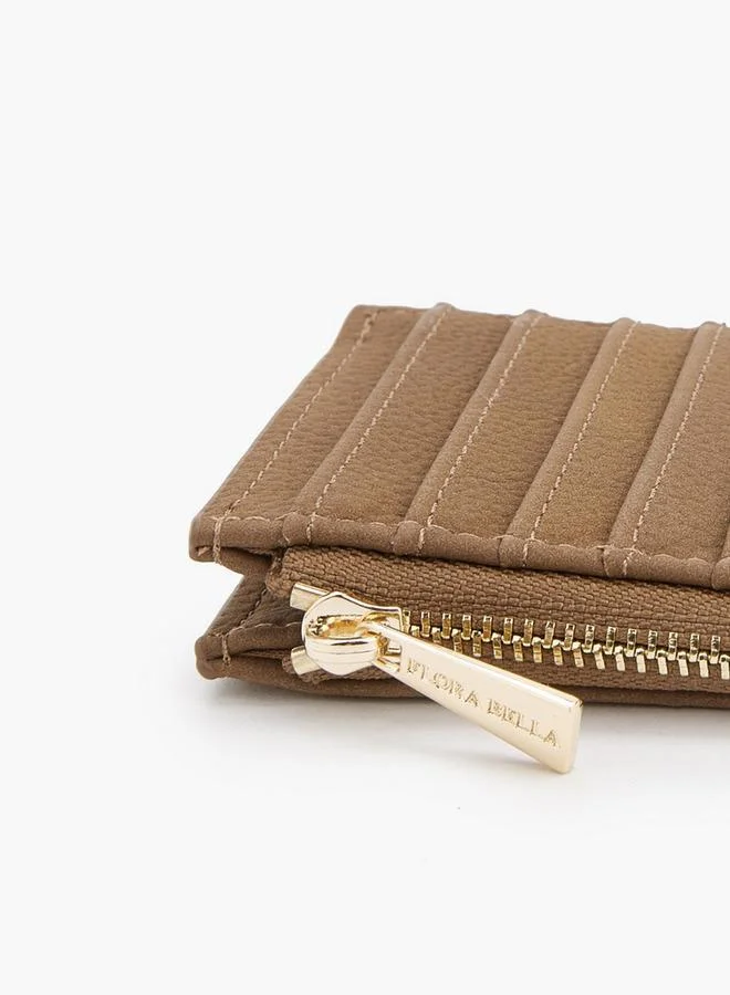 Flora Bella By Shoexpress TAN Solid Card Holder With Zip Closure for Women | Best Price UAE