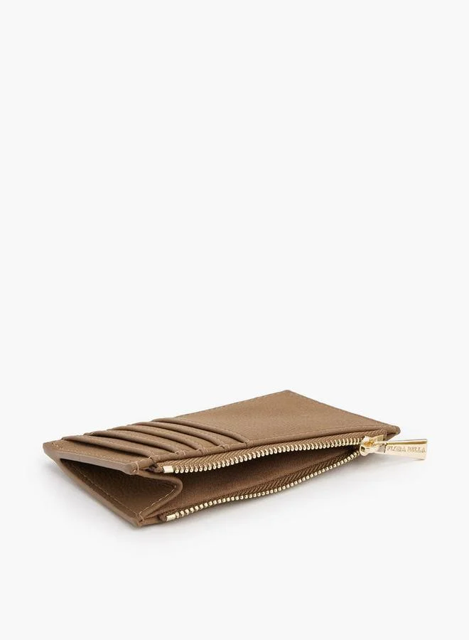 Flora Bella By Shoexpress TAN Solid Card Holder With Zip Closure for Women | Best Price UAE