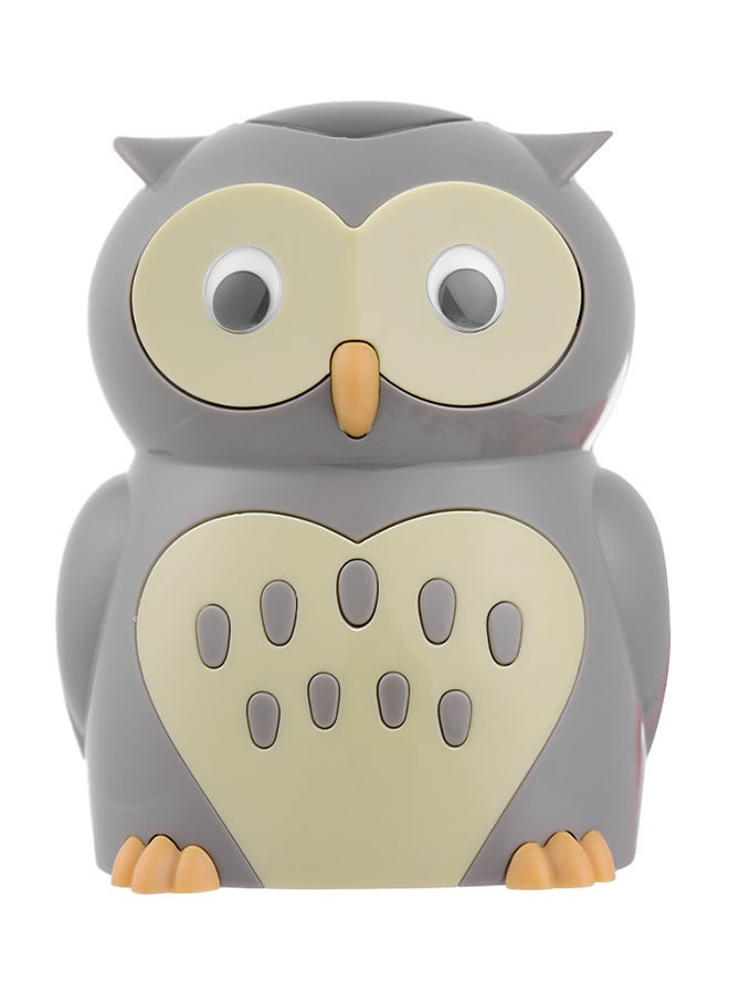 NIBEMINENT Owl Electric Pencil Sharpener Beige/Grey - Image 1
