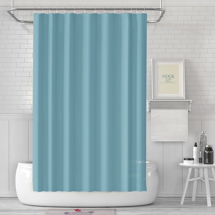 Waterproof Thick PEVA Shower Curtain with Hooks Blue 