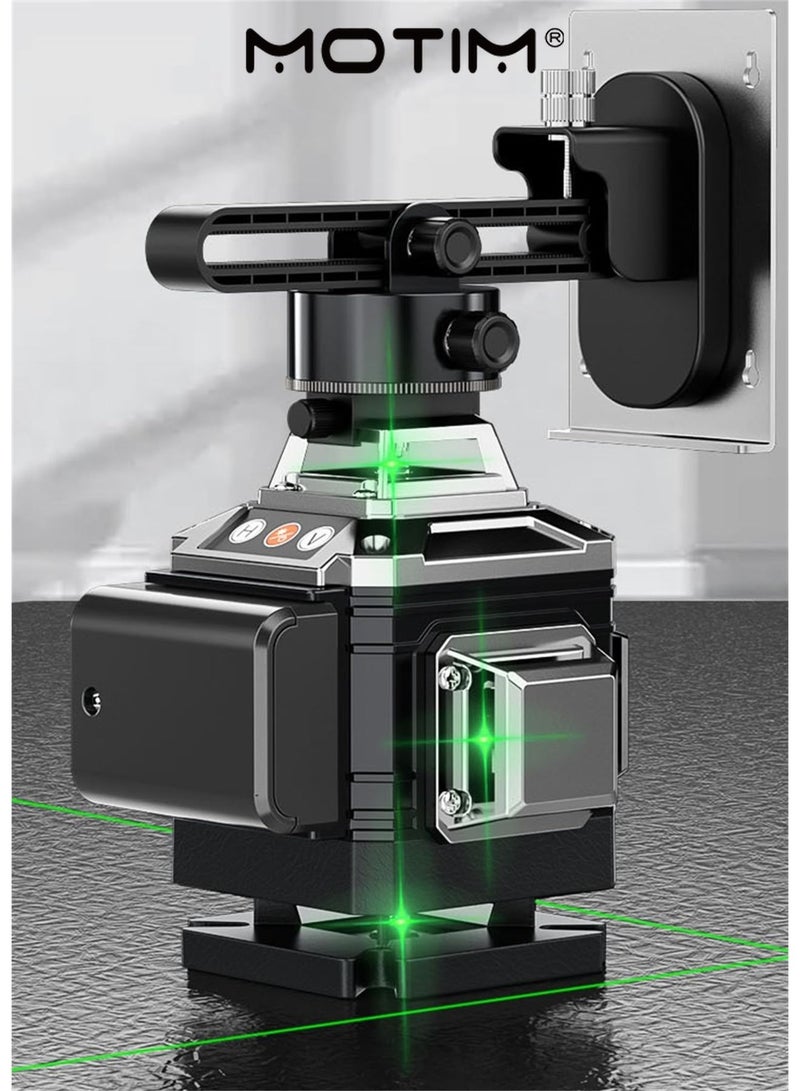 Motim Laser Level Self Leveling 360°4D Horizontal/Vertical Line Laser Remote Control 16 Lines Green Beam Laser Leveler tool Kit for Tiling Floor Construction Picture Hanging - Image 2