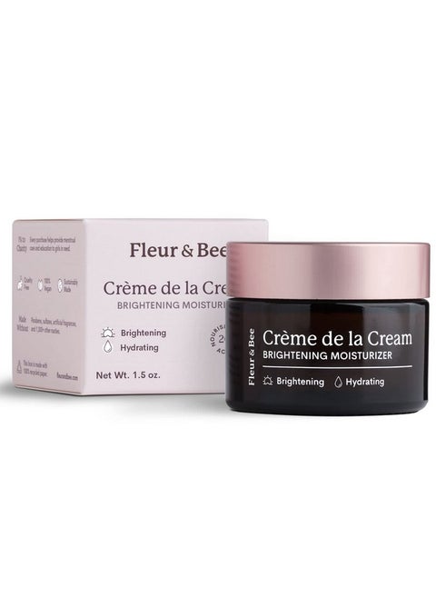 Brightening Moisturizer Clean 100% Vegan Anti Aging Wrinkle Cream With Vitamin C Wrinkles Hyperpigmentation & Dark Spot Corrector For Face Crème De La Cream 1.5 Oz
