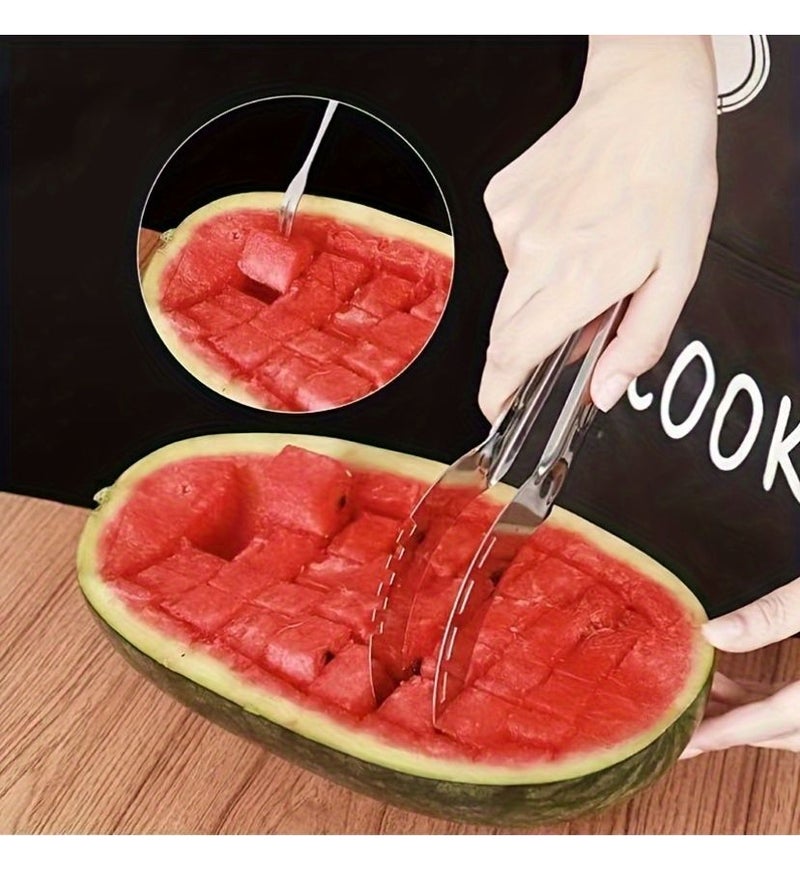 Stainless Steel Watermelon Slicer Fast Safe Fruit Cutter For Melon Cube Salad Kitchen Gadgets - Image 5