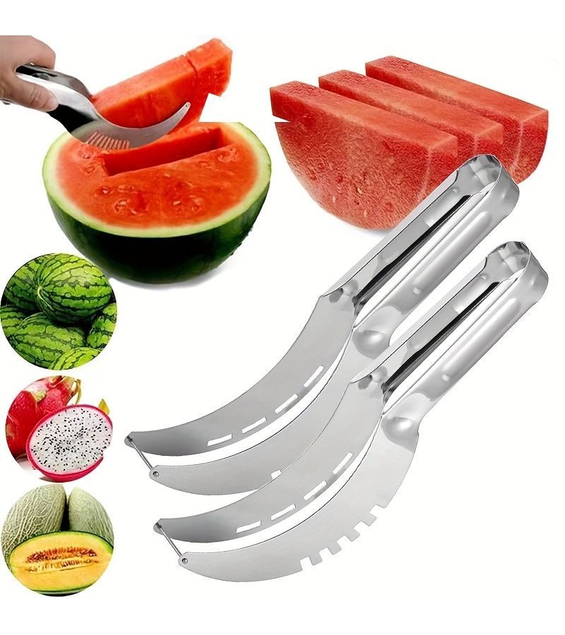 Stainless Steel Watermelon Slicer Fast Safe Fruit Cutter For Melon Cube Salad Kitchen Gadgets - Image 1