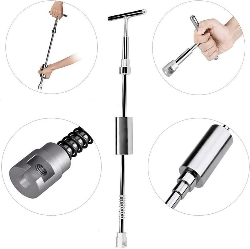U/D Dent Repair Kit - 2 in 1 Dent Puller Paintless Dent Repair with T-bar Dent Removal Kit,22 Glue Puller,2 Stainless Steel Grooves,2 Short Puller Lines and 2 Long Puller Lines - Image 2