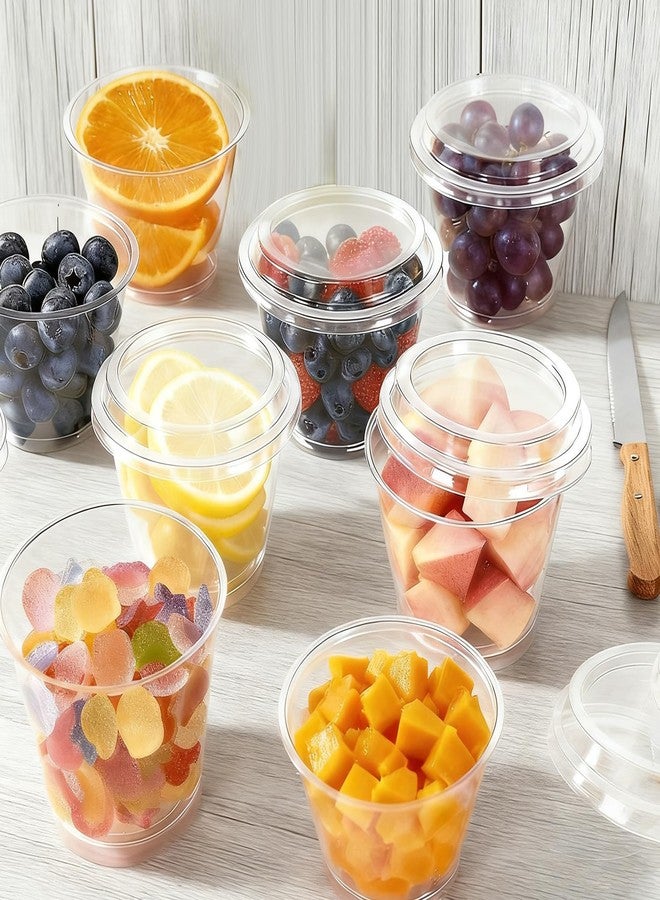 ALEXPRE 6 oz Dessert Cups with Lids and Spoons 180 Pcs | Serves 60 | Plastic Small Cake Fruit Mini Disposable Round Cups for Yogurt Parfait Pudding Mousse - Image 3
