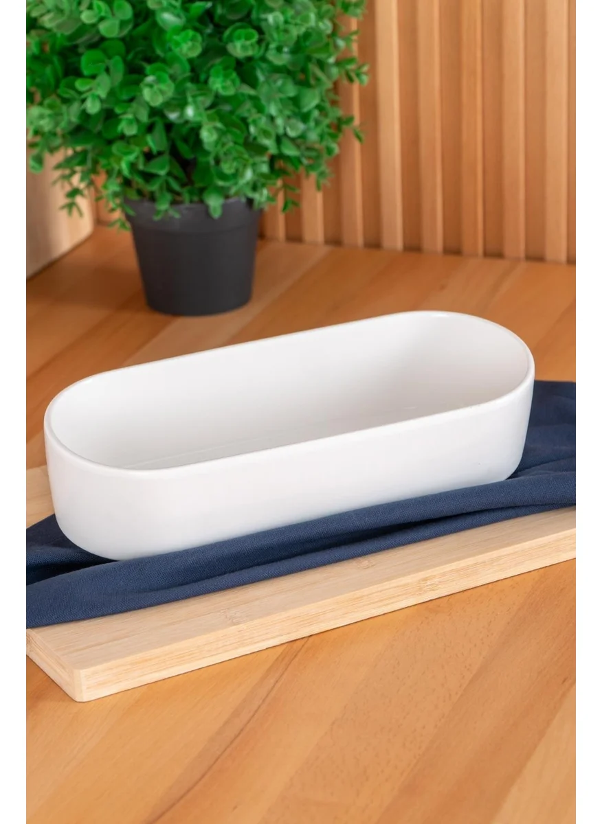 أكار Bianco Perla Oval Salad Bowl - 26 cm