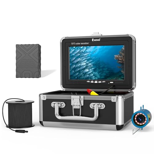 Eyoyo Underwater Fishing Camera, Ice Fishing Video Camear 1000TVL with 7 inch LCD Monitor, Waterproof Camera, 12pcs Infrared Lights Fish Finder for Ice Fishing, Lake, Boat - Image 1