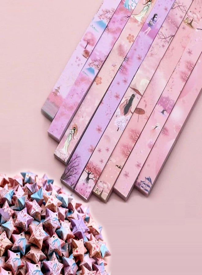 Hvogvok Origami Paper Stars, Colorful Handcraft Origami Lucky Star Paper DIY Paper Arts Creativity Hand Art Crafts (Cherry Blossom Girl(540) sheets) - Image 1