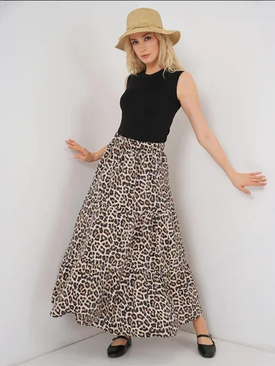 BIG DART BDART Maxi Skirt with Patterned Design