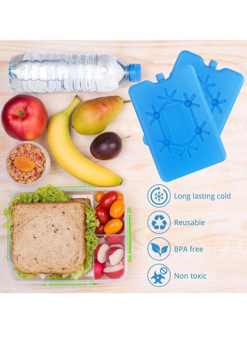 4PCS Ice Packs for Lunch Box,Reusable Ultra Thin Freezer Packs Long Lasting for Coolers to Keep Food Fresh and Drinks Chill Lightweight Easy Carrying Cooler Bag for Work Picnic or Camping  - Image 4