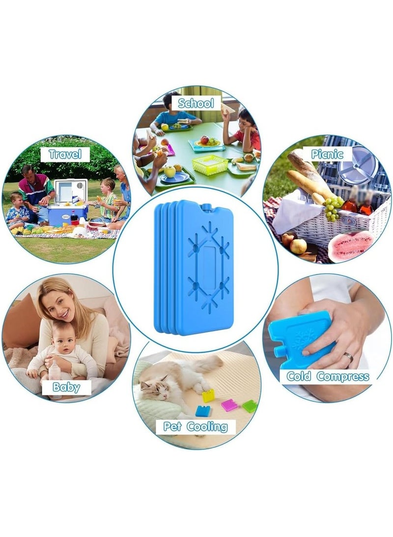 4PCS Ice Packs for Lunch Box,Reusable Ultra Thin Freezer Packs Long Lasting for Coolers to Keep Food Fresh and Drinks Chill Lightweight Easy Carrying Cooler Bag for Work Picnic or Camping  - Image 3