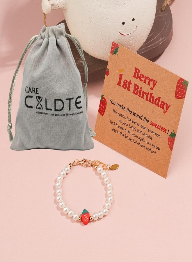 CXLDTE 1st Birthday Girl Gifts, Berry First Birthday Decor 1 Year Old Girl Gifts Strawberry Decorations Bracelet for Girls Granddaughter Daughter Niece - Image 5