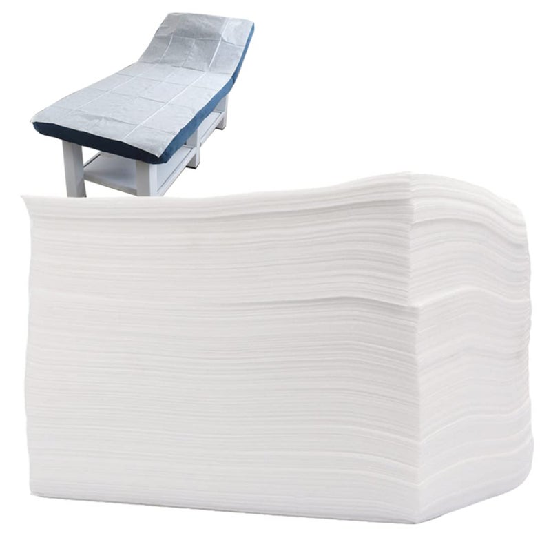 YEEOZOE 100PCS Disposable Bed Sheets Disposable Massage Table Sheets Disposable Bed Covers for SPA Lash Wax Tattoo Salon Non Woven Fabric 71 x 31 White