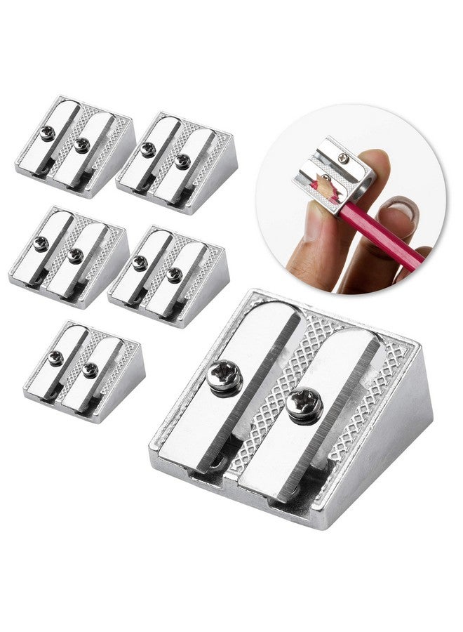 Mr. Pen Handheld Metal Pencil Sharpener With 2 Holes, Pack Of 6 - Image 1