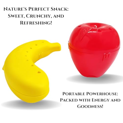 Monarch bizcom impex PLASTOWARE Apple & Banana Case Combo, Fruit Storage Holder Cover Box Set of 2 Durable Plastic Case for School, Office, and Picnic Gift for Kids and Fruit Lovers, Assorted - Image 2