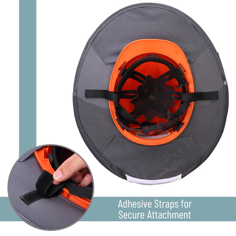 UNCO- Hard Hat Sun Shield, 2 Pack, Grey, Full & Standard Brim Mesh Sunshade High Visibility Reflective, Hard Hat Accessories - Image 5