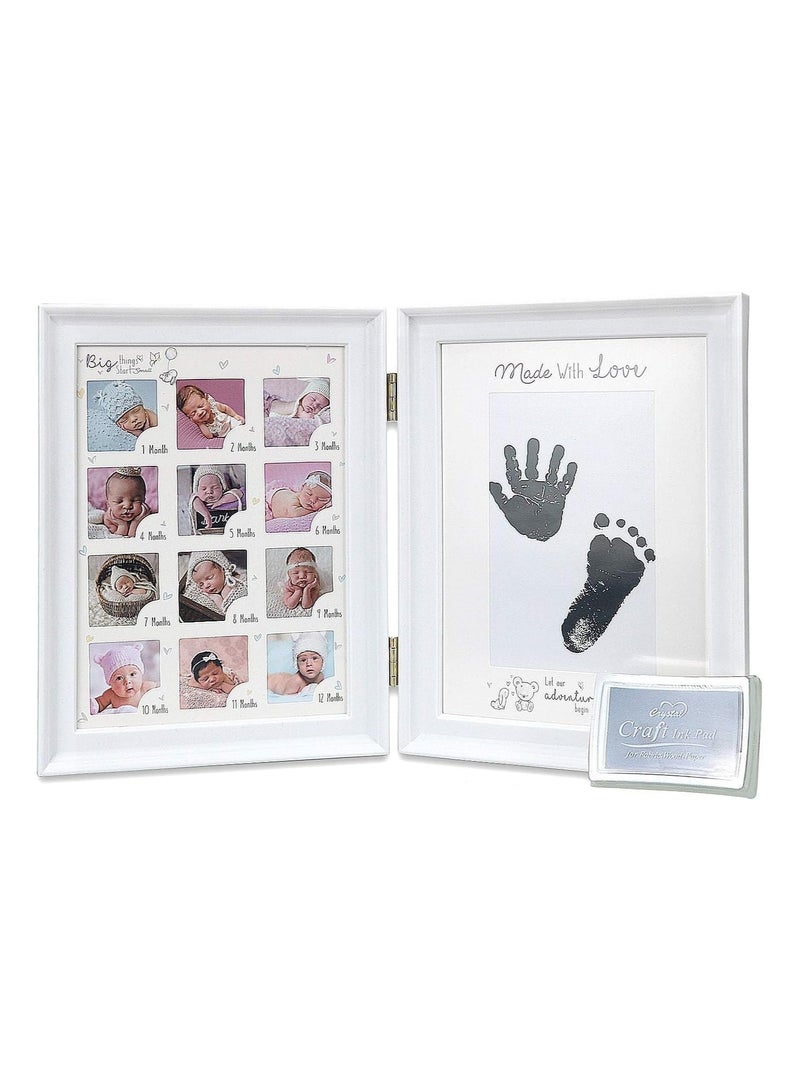 Baby handprint and footprint kits, baby handprint kits and newborn footprint photo frames, memory art photo frames for creating baby prints, new mum gifts, baby registries, nursery decorations - Image 1