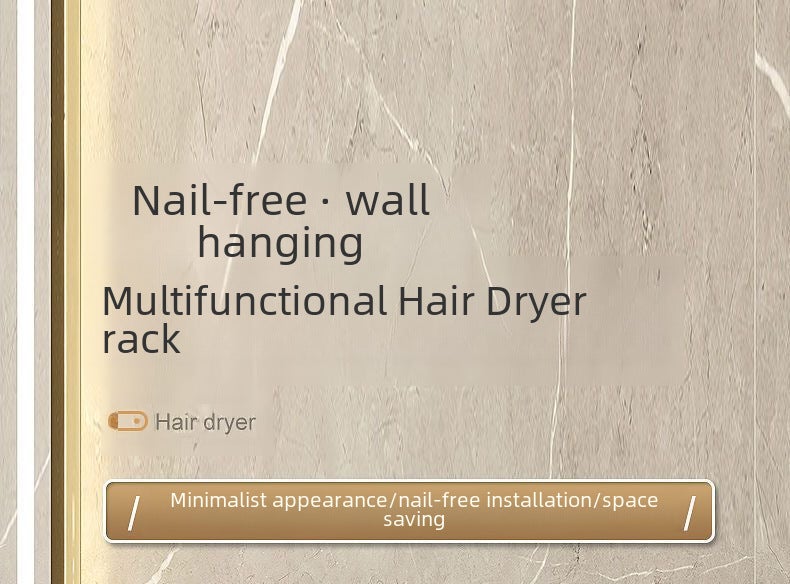 Hair Dryer Storage Rack Punch-Free Hair Dryer Bracket Bathroom Multi-Function Rack Bathroom Hair Dryer Storage Rack - Image 5