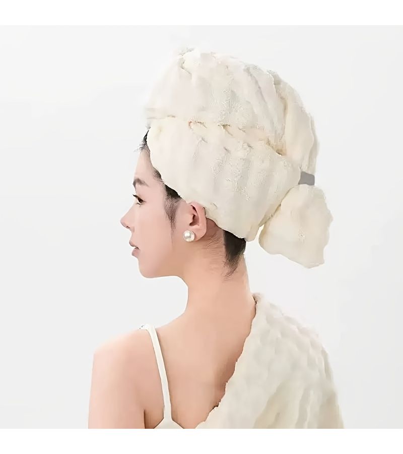1pc Super Absorbent Quick Dry Hair Drying Cap Wide Tailed Large Size Women Random Color Bathing Cap - Image 3