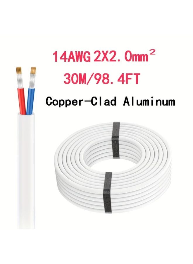 18 AWG 2 Wire Flat Hookup Wire Red Blue Copper Clad Aluminum PVC Stranded 1181 Inch - Image 4