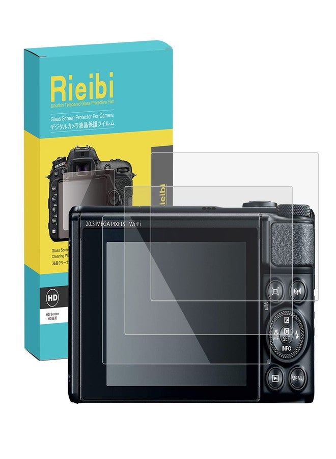 Rieibi (3 Packs) Screen Protector for Canon PowerShot SX740 SX730 Digital Camera, 0.33mm 9H Hardness Tempered Glass Film for Canon SX740 SX730 Anti-Fingerprint Anti-Scratch Ultra-clear - Image 1