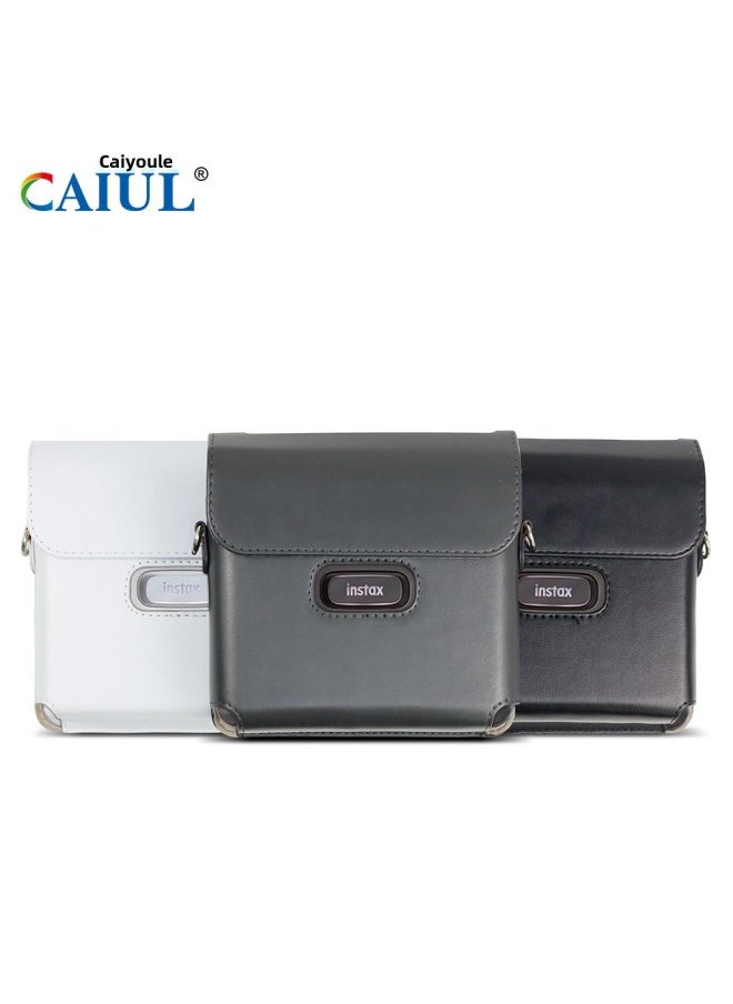 Generic CAIUL For Link Wide Printer Leather Case PU Leather Vintage Camera Bag Digital Photography Leather Case-Color:link Wide Black  - Image 2