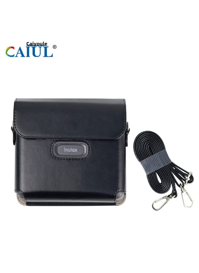 Generic CAIUL For Link Wide Printer Leather Case PU Leather Vintage Camera Bag Digital Photography Leather Case-Color:link Wide Black  - Image 1