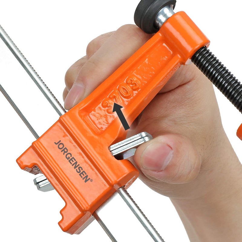 Jorgensen 2-pack Medium Duty Steel Bar Clamp Set with 600 lbs Load limit, 24-inch - Image 5