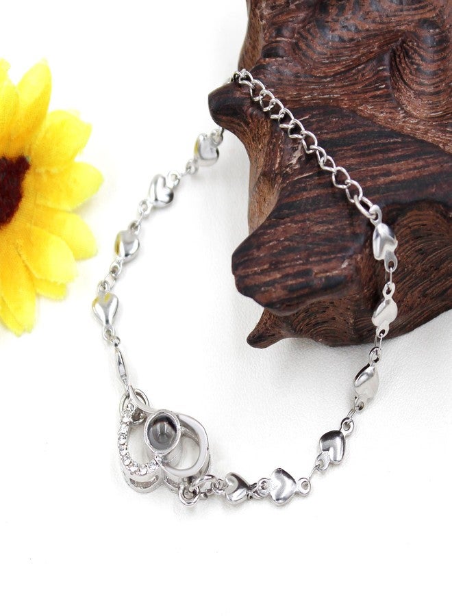 Uloveido I Love You in 100 Languages Bracelet Cute Heart Chain Bracelet Love Gifts for Mom Wife Daughter Sister Y4435 (Silver Color) - Image 4