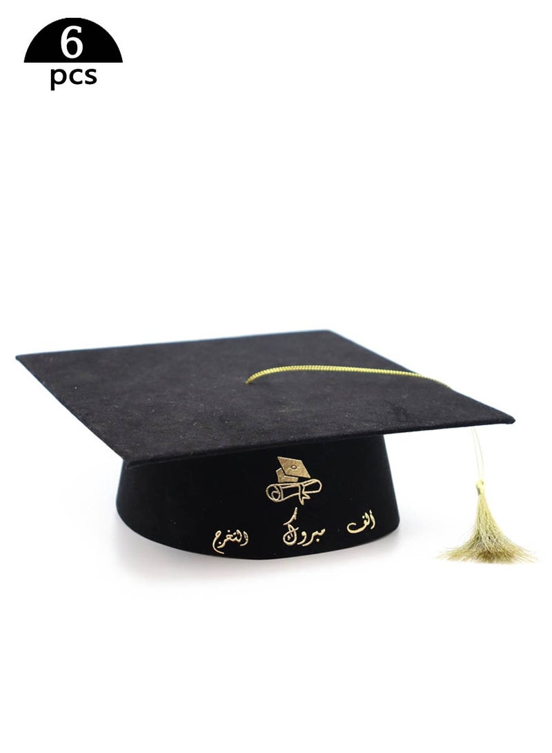 co arma Unisex Black Graduation Cap with Gold Fringe Adjustable Graduation Hat Lettering Congratulations Graduation - Image 2