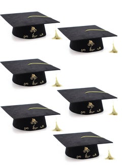 co arma Unisex Black Graduation Cap with Gold Fringe Adjustable Graduation Hat Lettering Congratulations Graduation  - Image 3
