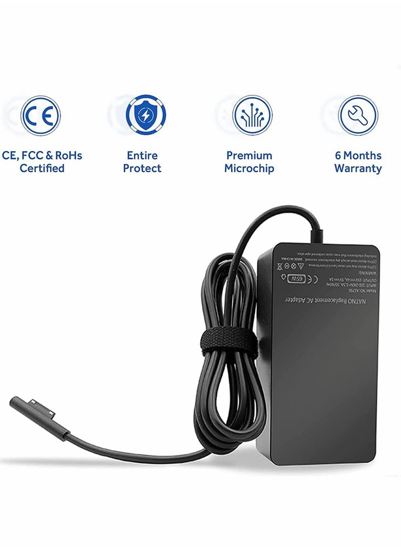Generic - 65W Power Adapter for Surface Pro, AC Power Supply Charging Cable, UK Plug Additional USB Port, Surface Charger Compatible for Microsoft Surface Pro X 7/6/5/4/3, Surface Laptop, Surface Book - Image 1
