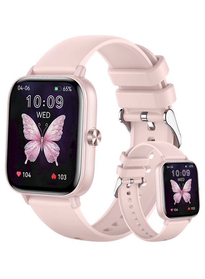 RollsTimi Smart Watch for Women Men Heart Rate Monitor Fitness Tracker, Pink Smart Watches for Women Digital Mens Watches Answer Call Waterproof Running Smartwatch Compatible Android IOS