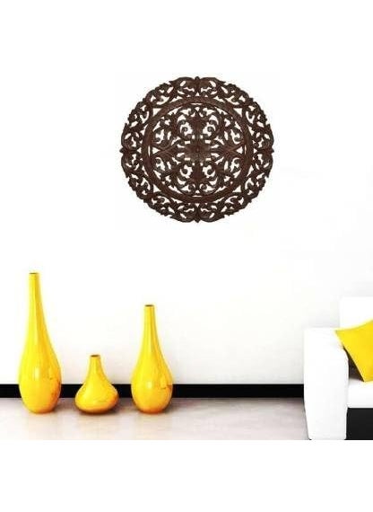 VAS Collection Home VAS Collection MDF Wall Panel For Wall Decor in BedroomLiving RoomBathroom Hallway18x18Round Brown  - Image 1