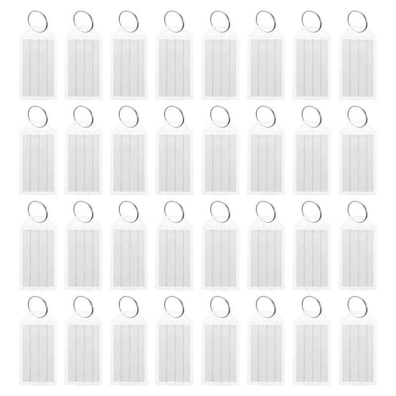 White Plastic Travel Identification Tags 50pcs with Split Rings Blank Luggage Tags for Baggage Suitcase Labeling - Image 2
