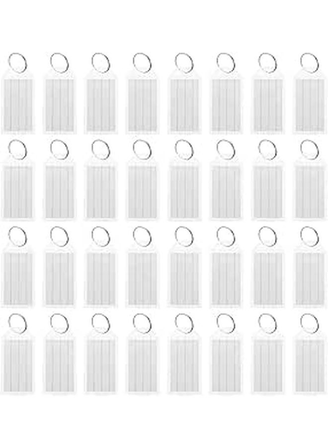 White Plastic Travel Identification Tags 50pcs with Split Rings Blank Luggage Tags for Baggage Suitcase Labeling - Image 1