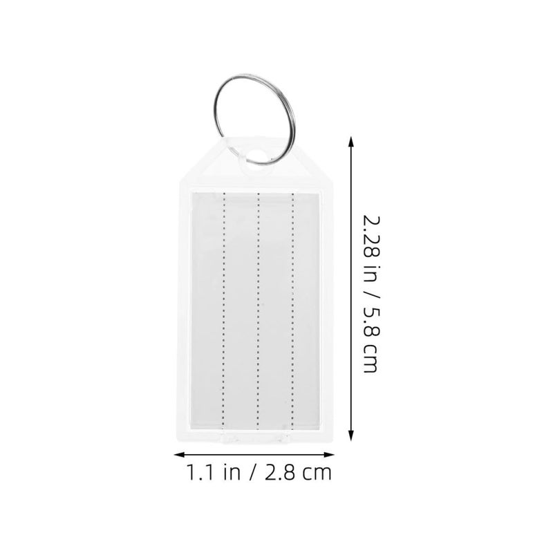 White Plastic Travel Identification Tags 50pcs with Split Rings Blank Luggage Tags for Baggage Suitcase Labeling - Image 3