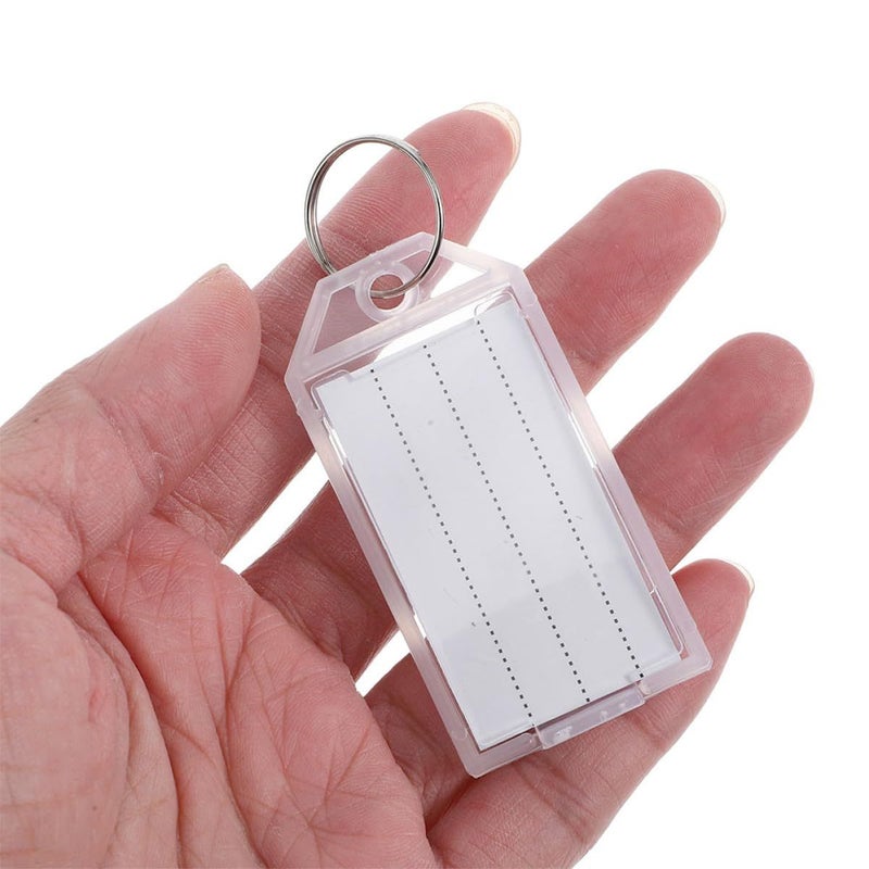 White Plastic Travel Identification Tags 50pcs with Split Rings Blank Luggage Tags for Baggage Suitcase Labeling - Image 5