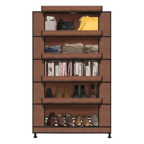 TRENDY Multipurpose Shoe Rack Cabinet 5 Layer All-in-one Storage Organizer with Dustproof Cover | Space-Saving Shoe Stand for Home, Wardrobe & Entryway - Image 2