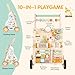 Weilim Wooden Baby Walker with Wheels Push Walker with Baby Activity Center Montessori Walking Toy for Girls Boys Ajustable Speed Height Activity Toy for Toddler Learning to Walk Natural - Image 4