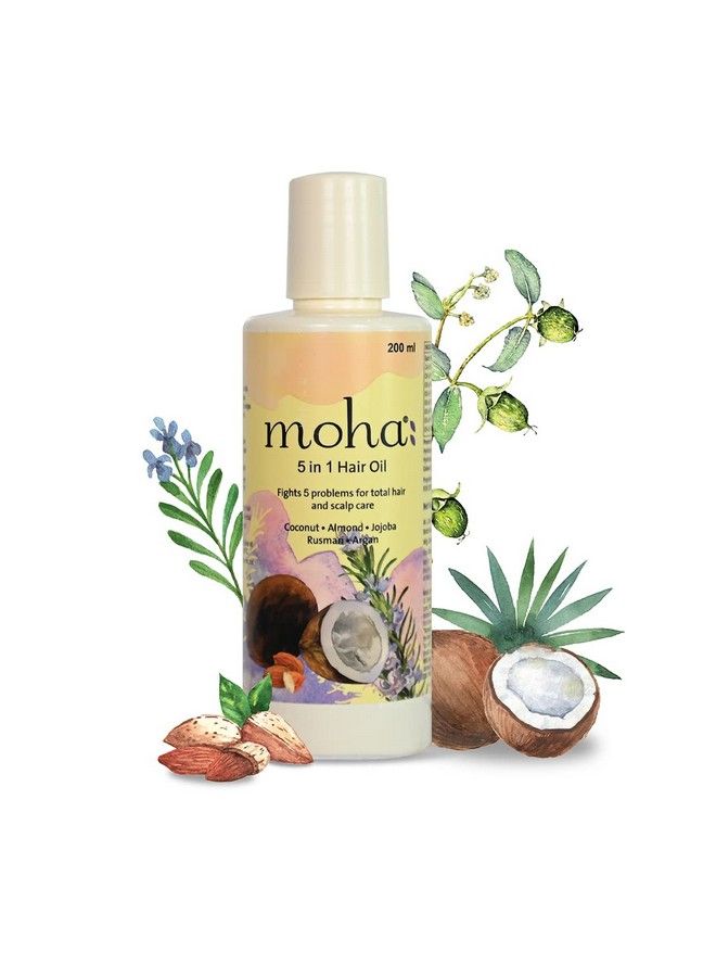 Moha: 5 In 1 Hair Oil For Hair Growth And Hair Fall Reduction Clinically Proven (200 Ml X 2) - Image 5