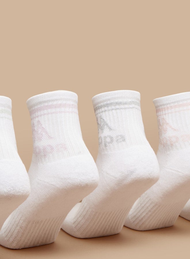 كابا جوارب نسائية بطبعة شعار، طول الكاحل، عبوة من  قطع - Image 3